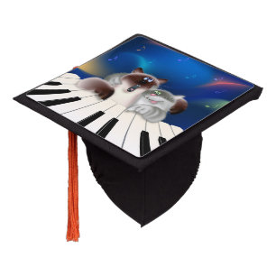 Toque De Diplômé Chats jouant le piano