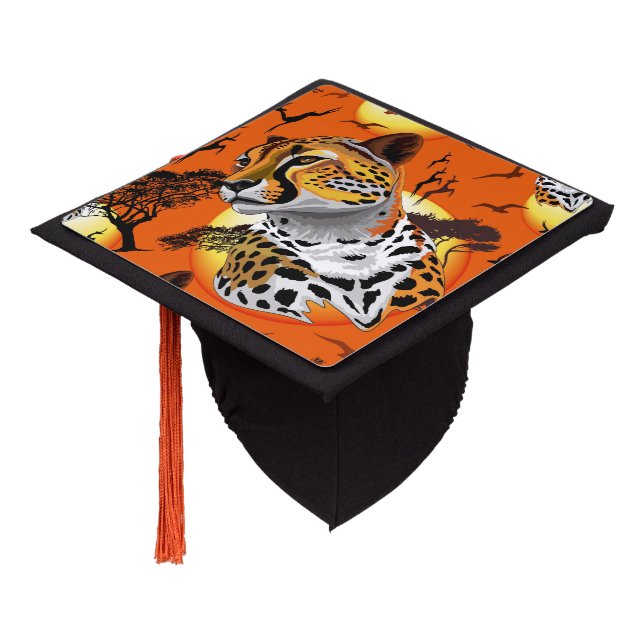 Toque De Diplômé Cheetah African Feline Wild Animal (Incliné)