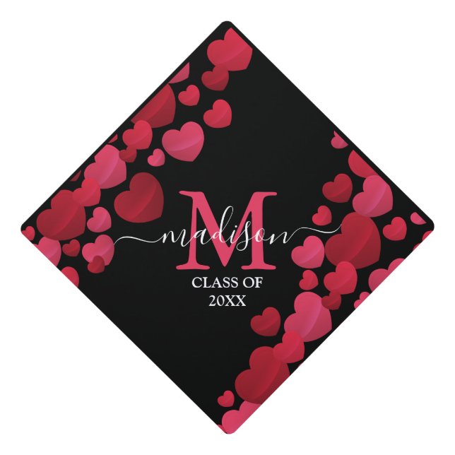 Toque De Diplômé Chic Floral | Romantique rose pâle Élégant (Devant)