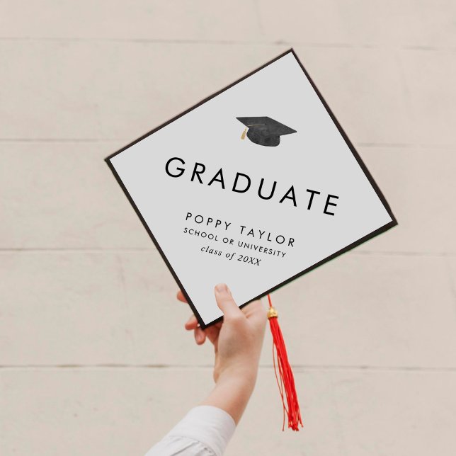 Toque De Diplômé Chic Tassel Nom du diplômé et année de classe (Créateur téléchargé)