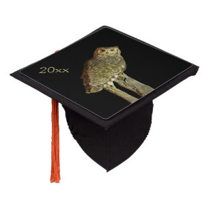 Toque De Diplômé Chouette à la corne à la nuit