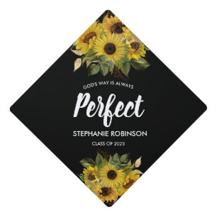 Toque De Diplômé Citation biblique tournesol moderne