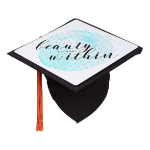 Toque De Diplômé Citation de beauté de l'aquarelle