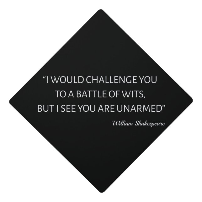 Toque De Diplômé Citation De Shakespeare - Bataille De Wits (Devant)