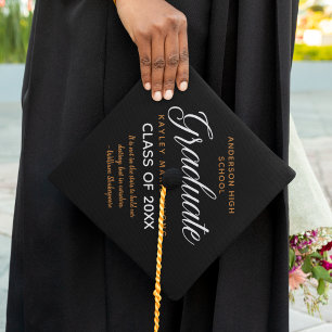 Toque De Diplômé Citation Inspirante Diplômé Noir Or Personnalisé