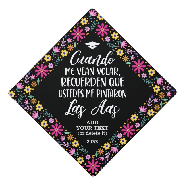Toque De Diplômé Citation Inspirationnelle En Espagnol Coloré Mexic (Devant)