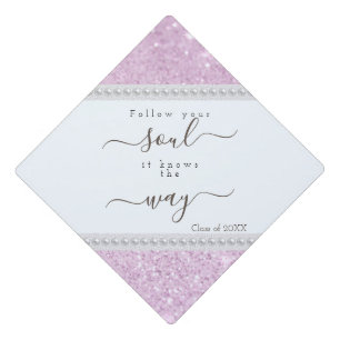 Toque De Diplômé Citation inspirée de Parties scintillant rose fill