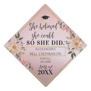 Toque De Diplômé Citation Motivationnelle Fille Blush Parties scint