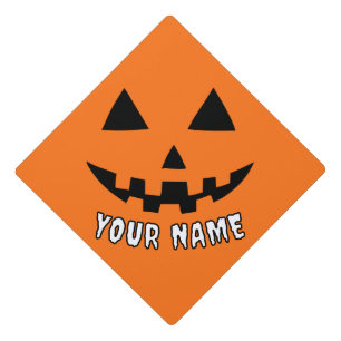 Toque De Diplômé Citrouille orange personnalisé Halloween Votre Nom