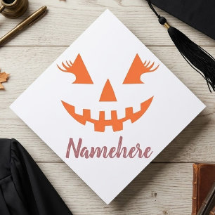 Toque De Diplômé Citrouille personnalisée Jack O Lantern Halloween 