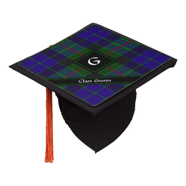Toque De Diplômé Clan Gunn Tartan Graduation Cap Topper (Incliné)
