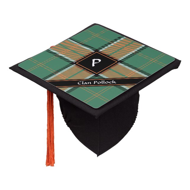 Toque De Diplômé Clan Pollock Tartan Graduation Cap Topper (Incliné)