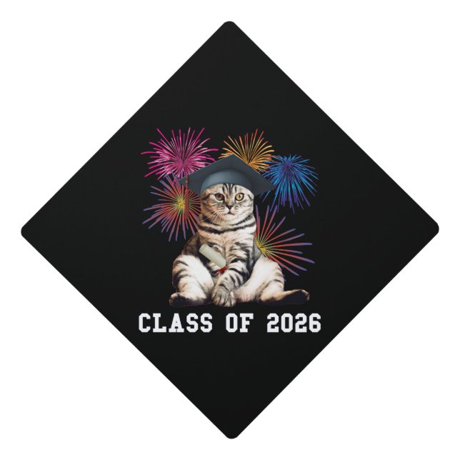 Toque De Diplômé Class Of 2026 Cat Lover (Devant)