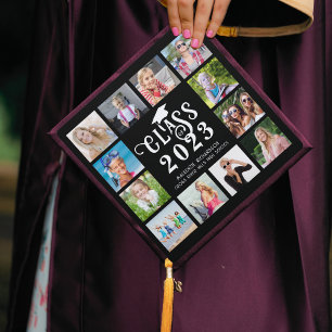 Toque De Diplômé Classe Collage photo moderne 12 Année Couleur pers