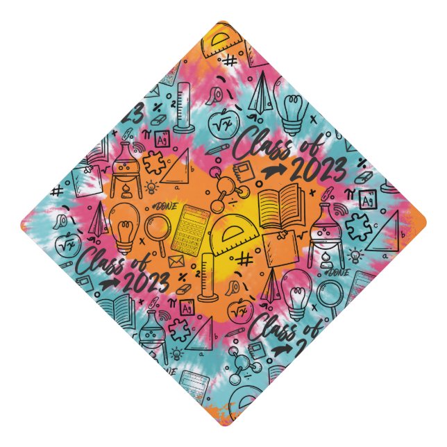 Toque De Diplômé Classe de 2023 Graduation Science Math Grad Tie Dy (Devant)