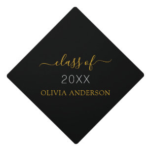 Toque De Diplômé Classe de 2024 Black Gold Simple Graduate