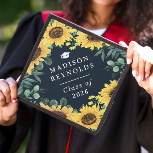Toque De Diplômé Classe de 2026 Beau Tournesol Eucalyptus