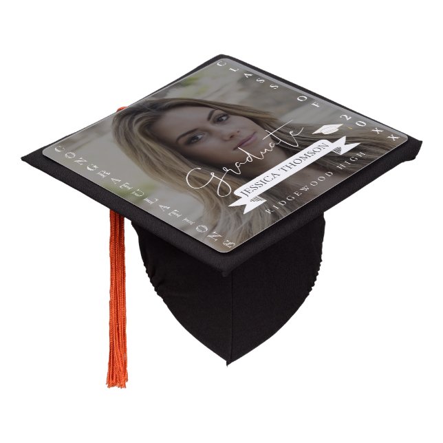 Toque De Diplômé Classe de félicitations de 2024 Graduate Cute Phot (Incliné)