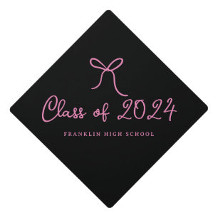 Toque De Diplômé Classe de mâchoires de cabot de couleur rose blanc