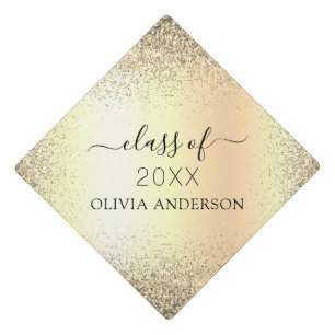Toque De Diplômé Classe de Parties scintillant Gold Girly 2024