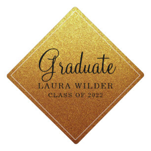 Toque De Diplômé Classe De Parties scintillant Or 2022