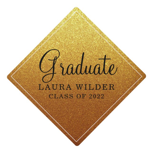 Toque De Diplômé Classe De Parties scintillant Or 2022 (Devant)