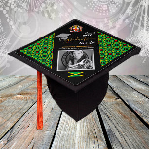 Toque De Diplômé Classe élégante de 20XX, Photo & drapeau jamaïcain