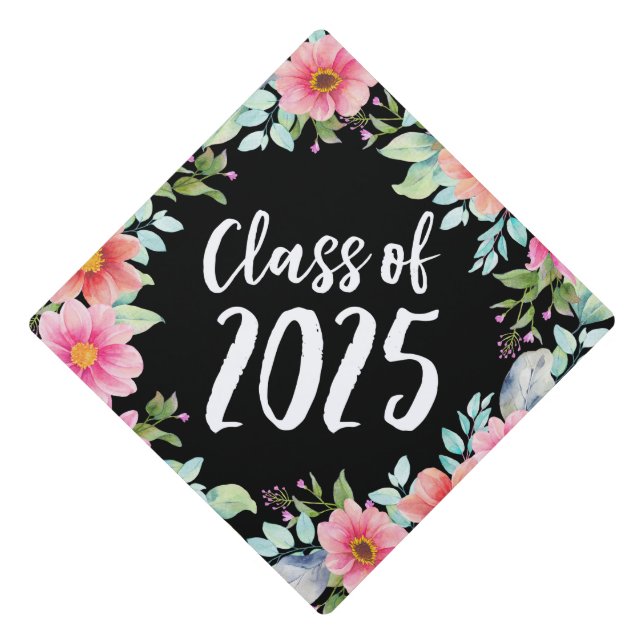 Toque De Diplômé Classe florale brillante de 2025 (Devant)