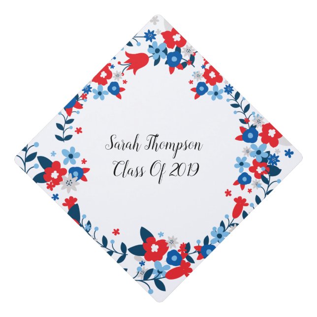 Toque De Diplômé Classe Florale de 2019 Graduation (Devant)