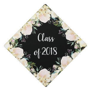 Toque De Diplômé Classe florale de l'aquarelle ene ivoire à la mod