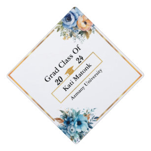 Toque De Diplômé Classe Grad de 2024 modèle personnalisé or blanc