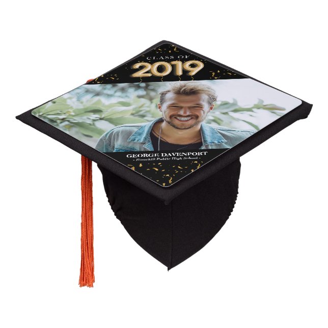 Toque De Diplômé Classe personnalisée du gland 2019 de photo (Incliné)