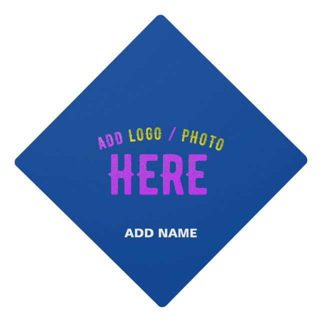 TOQUE DE DIPLÔMÉ COBALT BLEU MODERNE ET MODERNE VÉRIFIÉ MARQUE (Devant)