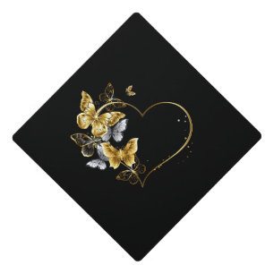 Toque De Diplômé Coeur aux papillons d'or