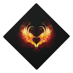 Toque De Diplômé Coeur de feu ange avec ailes