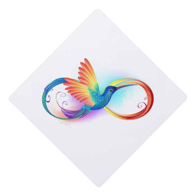 Toque De Diplômé Colibri arc-en-ciel avec symbole Infinity (Devant)