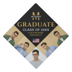 Toque De Diplômé Collage de photos de diplômé personnalisé Monogram