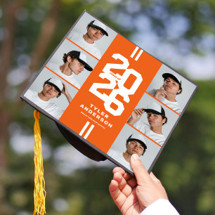 Toque De Diplômé Collage de photos de sport d'Orange