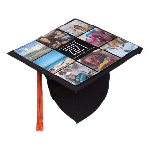 Toque De Diplômé Collage personnalisé de 8 photos Nom personnalis