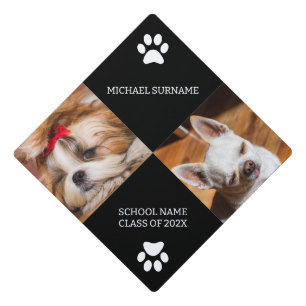 Toque De Diplômé Collage photo de chien personnalisé nom de l'école