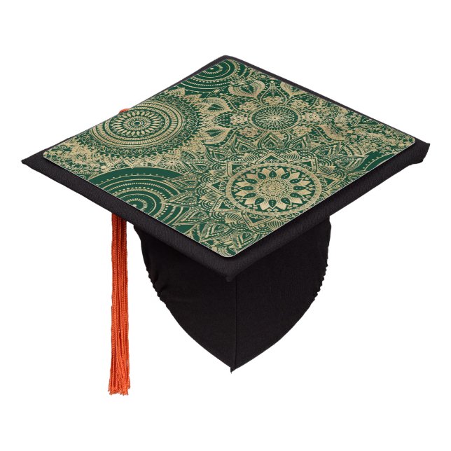 Toque De Diplômé Collection Mandala Gold Green (Incliné)