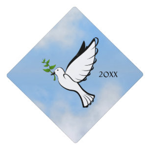 Toque De Diplômé Colombe de la paix avec branche d'olivier dans un