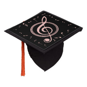 Toque De Diplômé Commandant rose notes de musique d'or