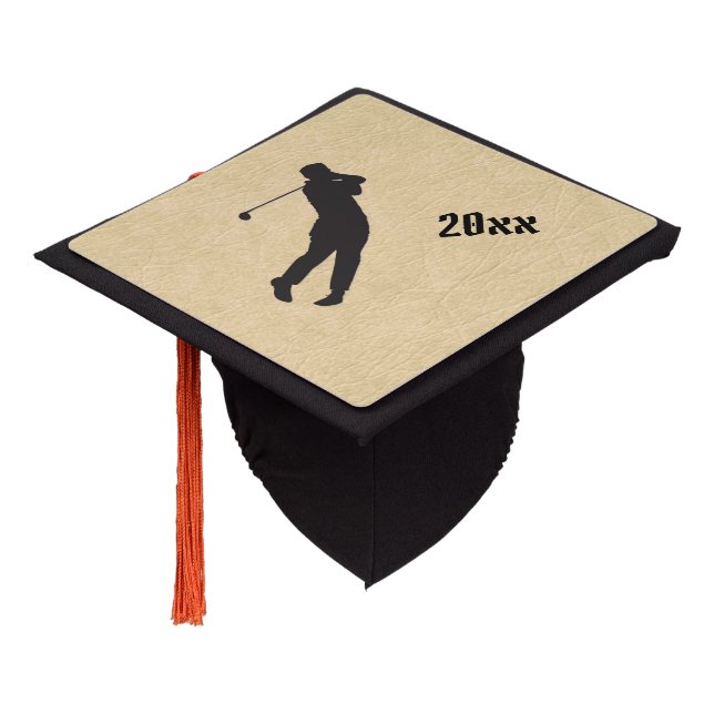 Toque De Diplômé Conception du golf en cuir tan (Incliné)