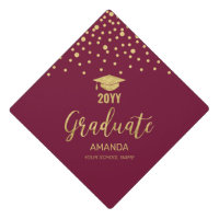 Confettis rouge bordeaux et or pour remise de dipl