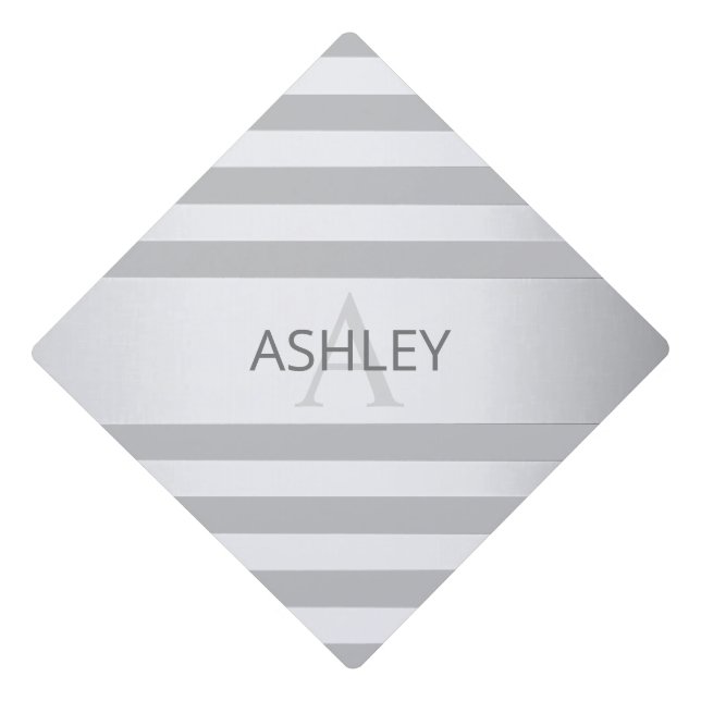 Toque De Diplômé Contemporain Faux Argent Ombre Gris (Devant)