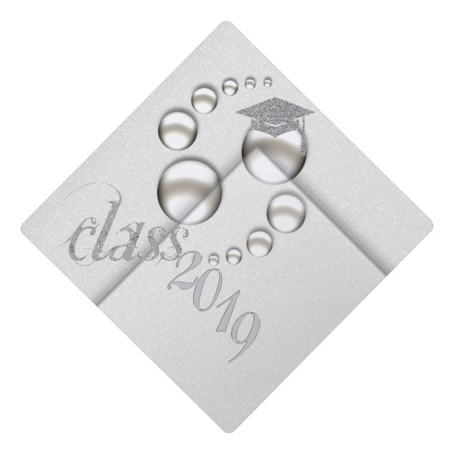 Toque De Diplômé Cool Elegant Silver Parties scintillant, Classe 20 (Devant)