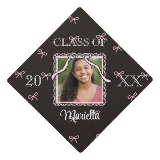 Toque De Diplômé Coquette Graduate Black Bow Name Lace Photo 