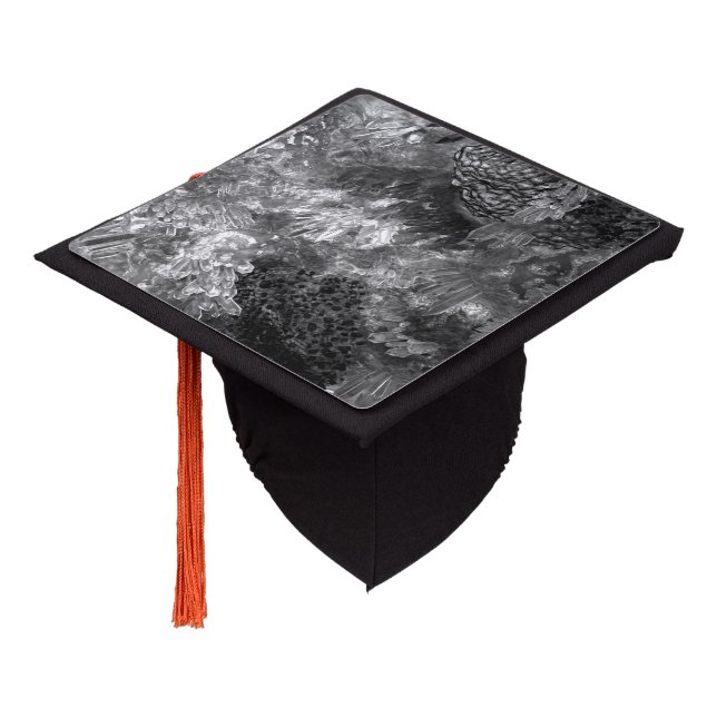 Toque De Diplômé Couches de cristaux gris (Incliné)