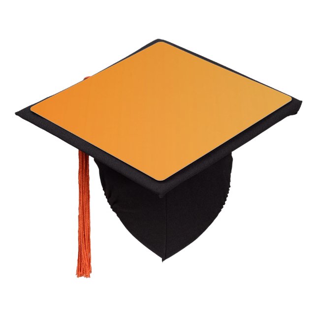 Toque De Diplômé Couleur seulement - orange + votre idée (Incliné)